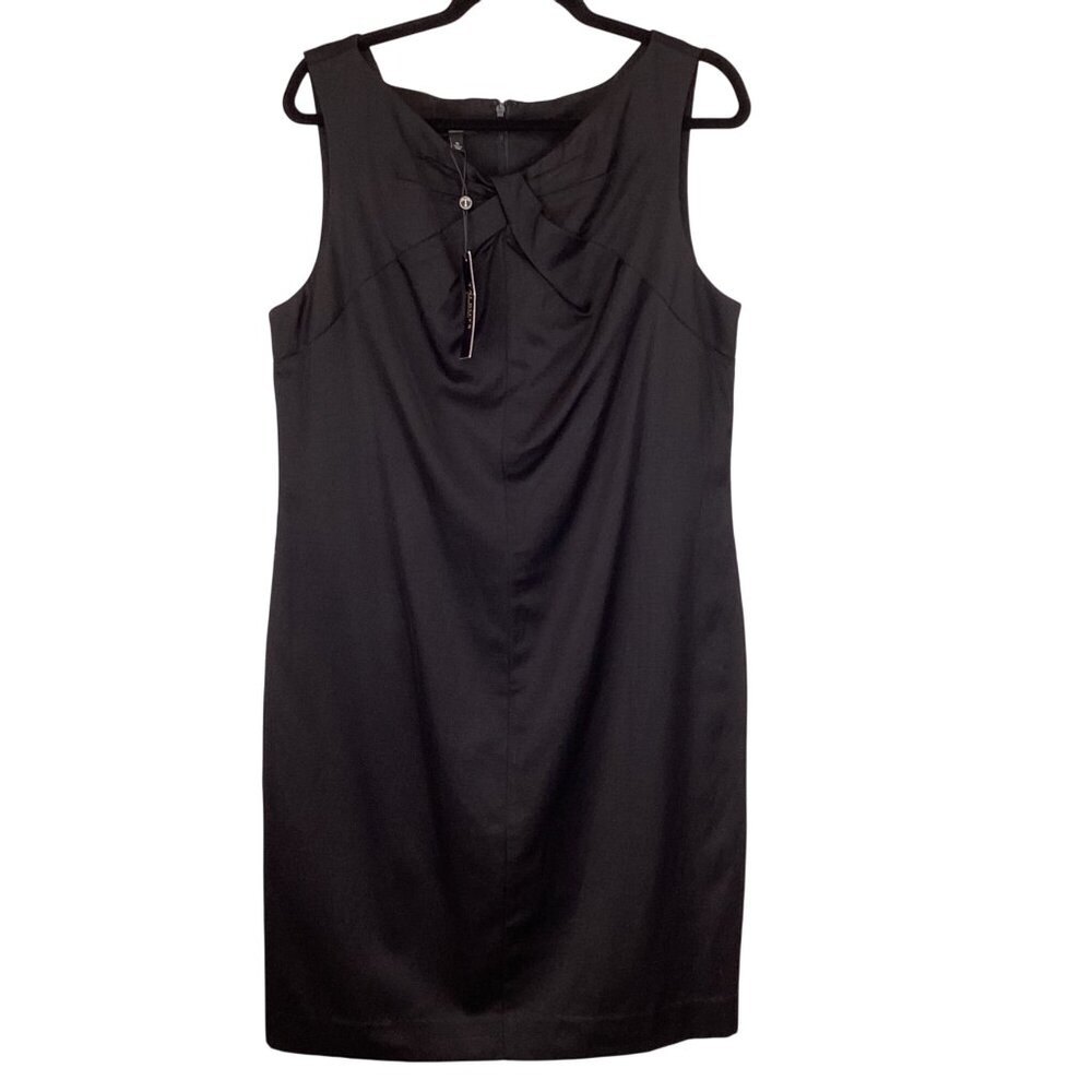 Talbots Womens Dress Size‎ 16 NWT Black Knot-Front Sleeveless Sheath Cocktail